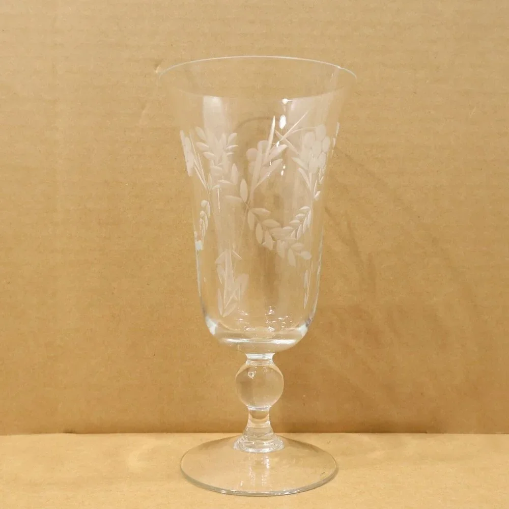 Princess House Heritage Pattern Footed Tumbler 7.5in Tall